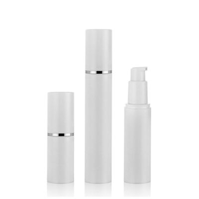 Empty White 30ml Cosmetic Pump Bottle Plastic Screen Printing Surface