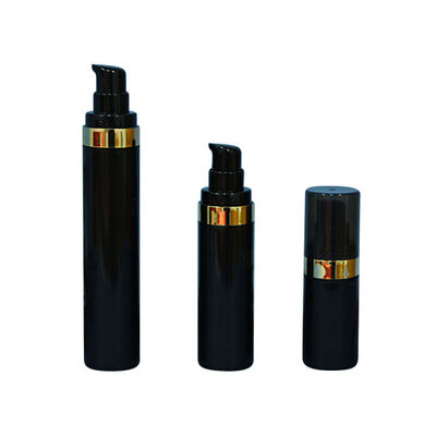 Free sample black airless pump bottle 30ml 50ml 80ml 100ml 120ml 150ml plastic cosmetic airless bottles