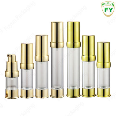 Wholesale 15ml 30ml 40g 50ml empty travel mini vacuum clear round airless lotion cream plastic bottle for skin care