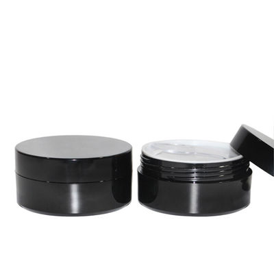 100g Plastic Packaging Jars , Skincare Packaging Black Pet Jars With Cap