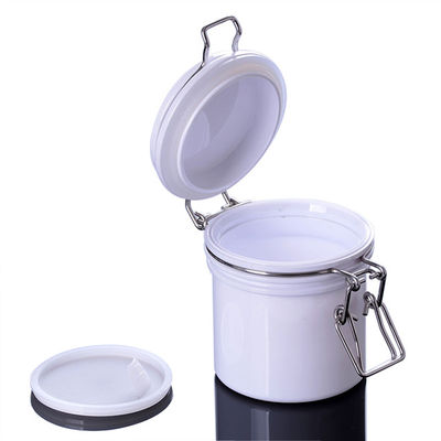 Round Swing Top W60mm Plastic Packaging Jars With Hinged Lids