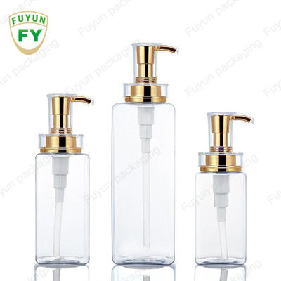 Square Gold Shampoo Pump Dispenser Bottle 300ml 400ml 500ml
