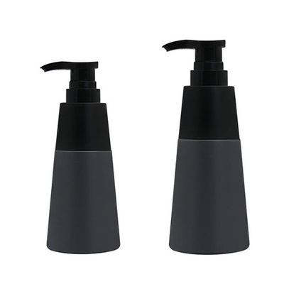 Cone Type Plastic Screen Printing PET Shampoo Bottle Black White 350ml