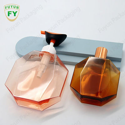 350ml PET PETG Liquid Soap Dispenser Bottle Hexagon Shape For Shampoo