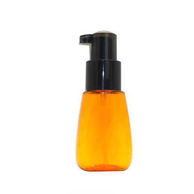 80ml 2.5oz Empty PET Plastic Hair Oil Bottles With Lotion Pump Orange