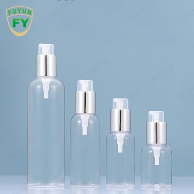 75ml 100ml 250ml Plastic Pump Bottles Serum Toner Silver Lotion Pump Container