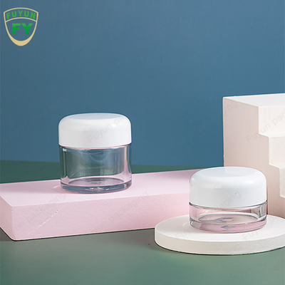 Plastic Shiny Hand Eye Facial Skincare Cream Jar With White Cap 30ml 50ml