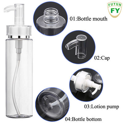 Empty 200ml Plastic Pump Dispenser Bottles Clear Bottle Color