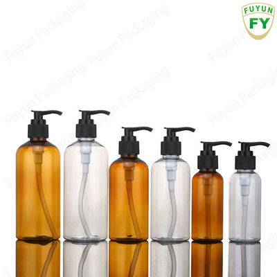 3.4 oz Shampoo Pump Dispenser Bottle , Clear amber shower pump bottles