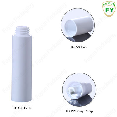 0.34oz White Airless Pump Bottles , PET empty foundation bottle with pump