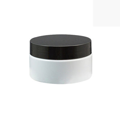 Cosmetics Storage Container 100ml white empty plastic jar with black lid