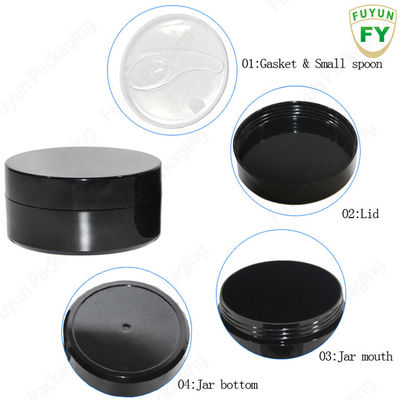 100g Plastic Packaging Jars , Skincare Packaging Black Pet Jars With Cap