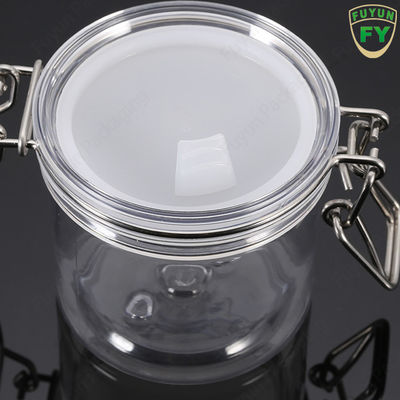 380ml Plastic Clip Top Storage Jars , Round Wire Bale Jars