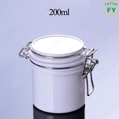 Round Swing Top W60mm Plastic Packaging Jars With Hinged Lids