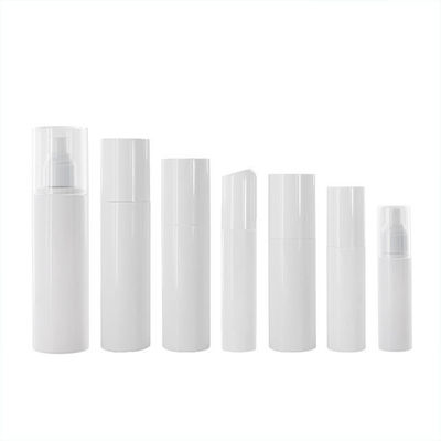 Empty Cosmetic Cylinder White Plastic Pump Bottle 15ml 30ml 50ml