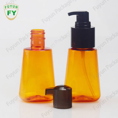 80ml 2.5oz Empty PET Plastic Hair Oil Bottles With Lotion Pump Orange