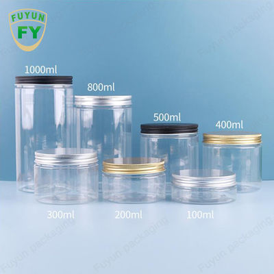 Clear Sealed Pet Plastic Food Storage Jar With Lid 100g 300g 500g 1000g