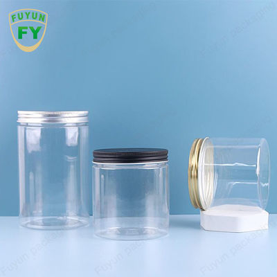 Transparent Food Storage Candy Wide Mouth Jar White PET Plastic 100ml 300ml