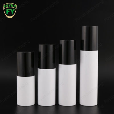 Cylinder White Black Plastic PET Lotion Bottle With Pump Screen Printing