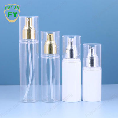 75ml 120ml 150ml Transparent Pet Cosmetic Toner Spray Bottle With Gold Top