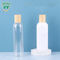 Transparent PET 100ml Plastic Pump Bottles With Water Transfer Printing Wood Style