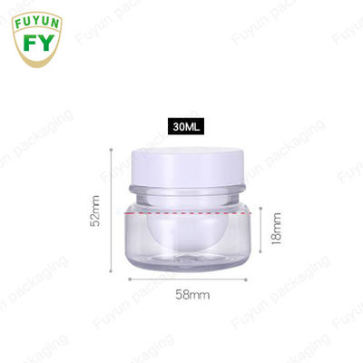 Empty Transparent PET 30ml Cosmetic Jars Round Double Wall For Face Cream