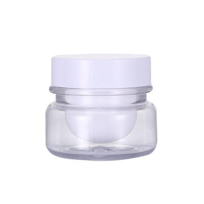 Empty Transparent PET 30ml Cosmetic Jars Round Double Wall For Face Cream