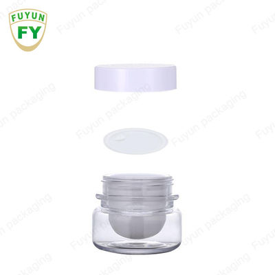 Empty Transparent PET 30ml Cosmetic Jars Round Double Wall For Face Cream