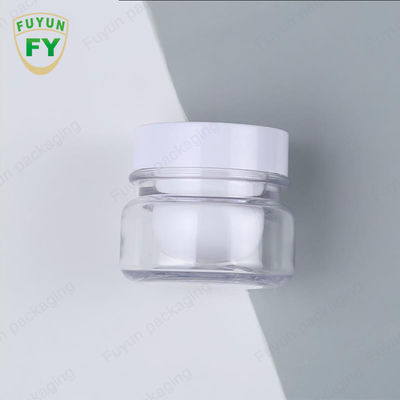 Empty Transparent PET 30ml Cosmetic Jars Round Double Wall For Face Cream