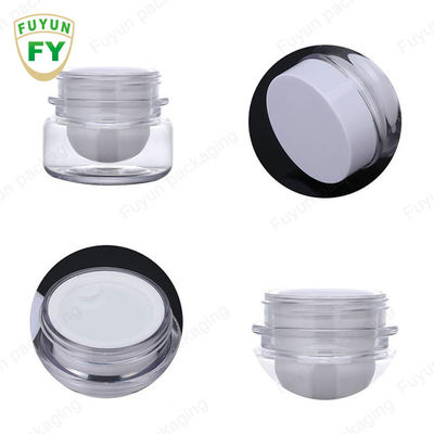 Empty Transparent PET 30ml Cosmetic Jars Round Double Wall For Face Cream