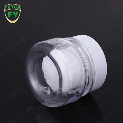 Empty Transparent PET 30ml Cosmetic Jars Round Double Wall For Face Cream