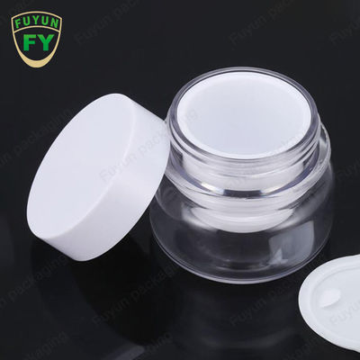 Empty Transparent PET 30ml Cosmetic Jars Round Double Wall For Face Cream