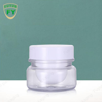 Empty Transparent PET 30ml Cosmetic Jars Round Double Wall For Face Cream