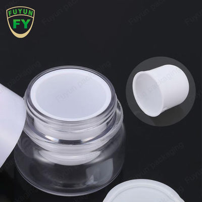 Empty Transparent PET 30ml Cosmetic Jars Round Double Wall For Face Cream