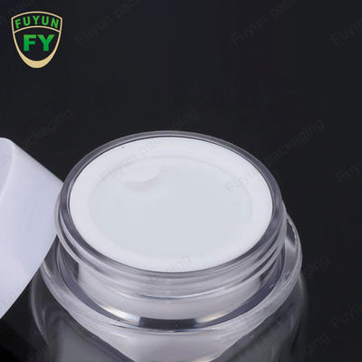 Empty Transparent PET 30ml Cosmetic Jars Round Double Wall For Face Cream