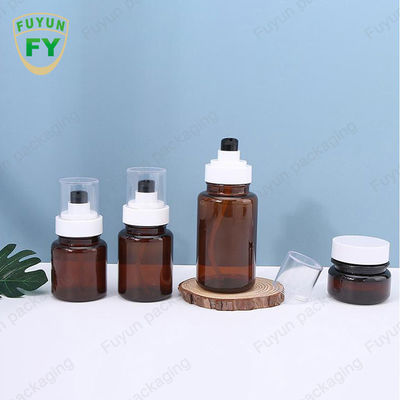 Fuyun 40ml 60ml Amber Skincare Plastic Pump Bottles Continuous Spray