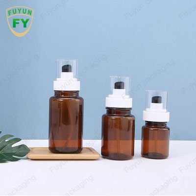 Fuyun 40ml 60ml Amber Skincare Plastic Pump Bottles Continuous Spray