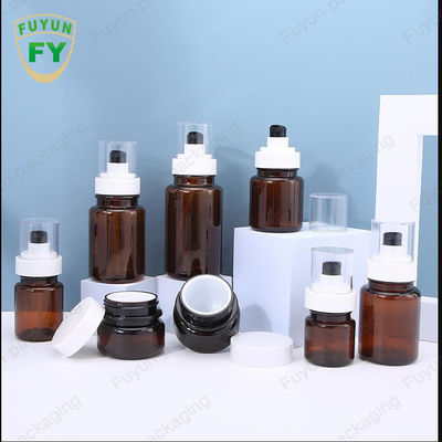 Fuyun 40ml 60ml Amber Skincare Plastic Pump Bottles Continuous Spray