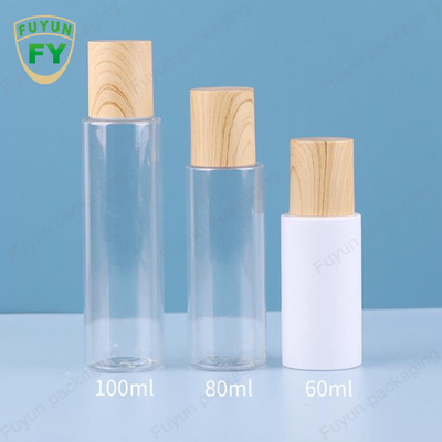 60ml Clear Frosted Cream Jar With Bamboo Pattern Lid Glass Cosmetic Packaging Sets