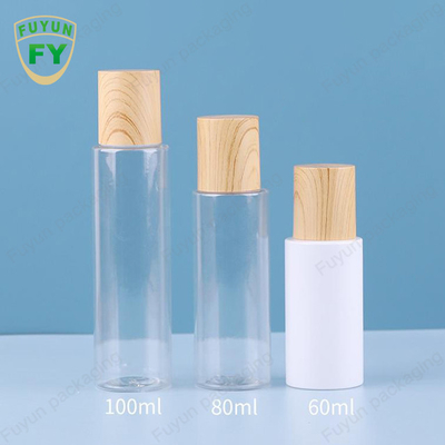 60ml Clear Frosted Cream Jar With Bamboo Pattern Lid Glass Cosmetic Packaging Sets