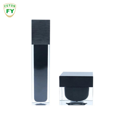 Fuyun 15ml/30ml/60ml/100ml/120ml/15g/30g/50g/100g Clear black color rectangle shape acrylic plastic double wall bottle