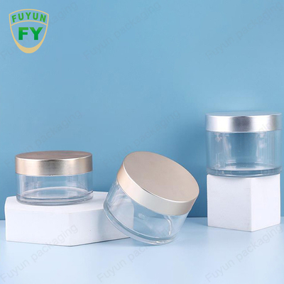 Fuyun 80ml 100ml 120ml white clear color thicken bottom wall pet plastic cream jar with colored cap