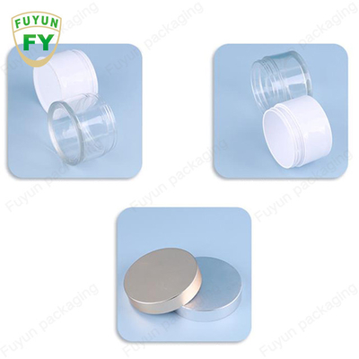 Fuyun 80ml 100ml 120ml white clear color thicken bottom wall pet plastic cream jar with colored cap