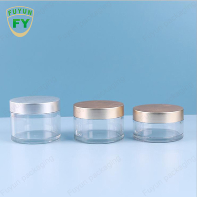 Fuyun 80ml 100ml 120ml white clear color thicken bottom wall pet plastic cream jar with colored cap