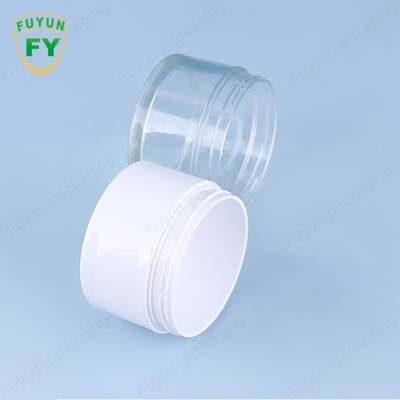 Fuyun 80ml 100ml 120ml white clear color thicken bottom wall pet plastic cream jar with colored cap