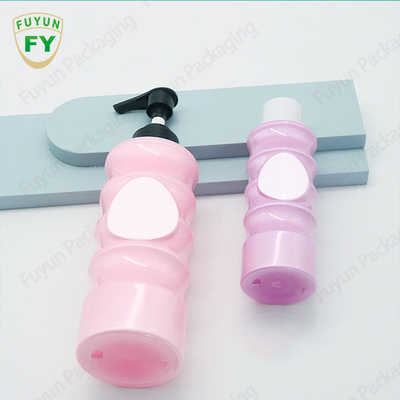 BORUI 200 400m bone shaped pink color shampoo bottle with shampoo lotion pump or screw cap