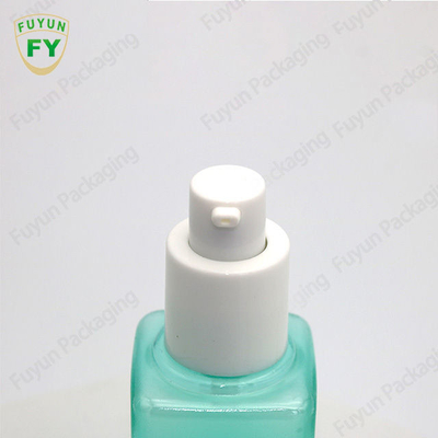 Fuyun 60ml PET plastic square green color skincare cosmetic lotion pump bottle