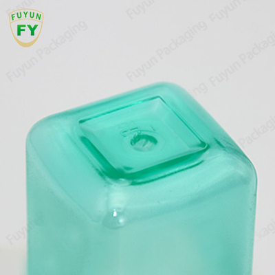 Fuyun 60ml PET plastic square green color skincare cosmetic lotion pump bottle