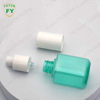 Fuyun 60ml PET plastic square green color skincare cosmetic lotion pump bottle