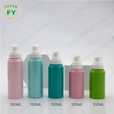 Fuyun 100 120 150ml Green Pink Color Slant Shoulder Lotion Pump Bottle